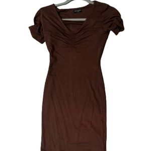 Naked Wardrobe Brown Bodycon Dress